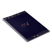 Carnet Marine Blue & Gold Elegant Rustic Floral Foil (Côté Droit)