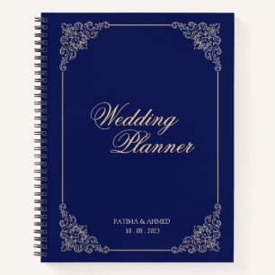 Carnet Marine Blue Gold Wedding planner musulman musulman