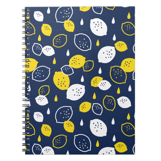 Carnet Marine Blue Lemon Art - Refresh Citrus Design (Devant)