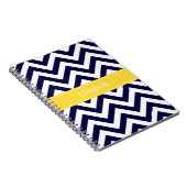 Carnet Marine Blue Lg Chevron Nom de l'ananas Monogramme (Côté Droit)