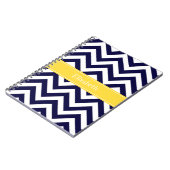 Carnet Marine Blue Lg Chevron Nom de l'ananas Monogramme (Côté gauche)