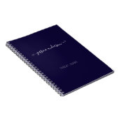 Carnet Marine Blue Modern écriture manuscrite Script (Côté Droit)