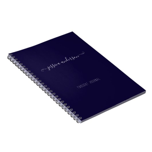 Carnet Marine Blue Modern écriture manuscrite Script (Côté Droit)