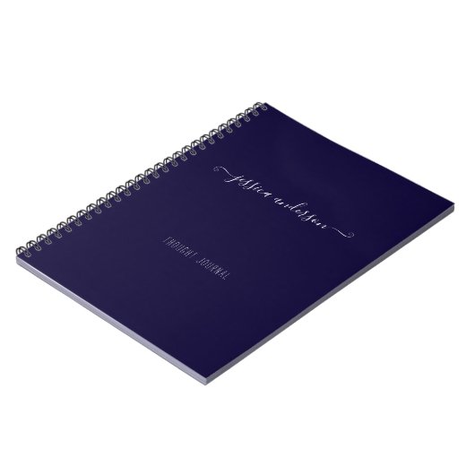 Carnet Marine Blue Modern écriture manuscrite Script (Côté gauche)