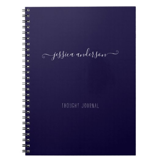 Carnet Marine Blue Modern écriture manuscrite Script (Devant)