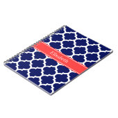 Carnet Marine Blue Whats Marocain #5 Coral Nom Rouge Mono (Côté gauche)