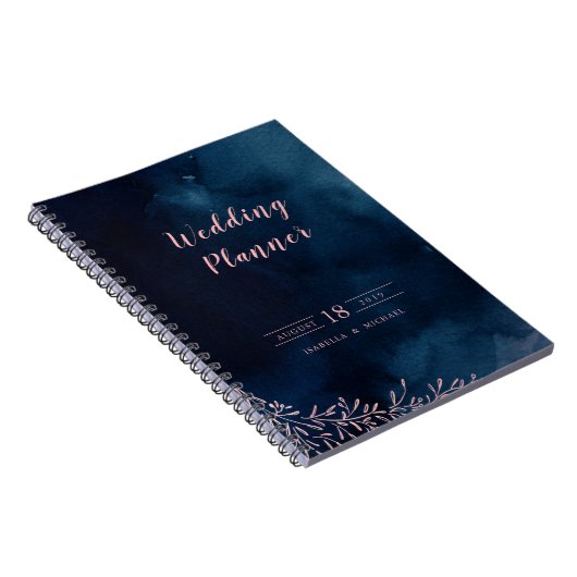 Carnet Marine blush calligraphie wedding planner rustique (Côté Droit)