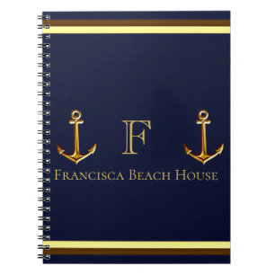 Carnet Marine côtière Bleu Ancre d'or nautique Maison de