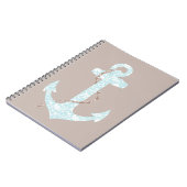 Carnet Marine et Ancre corail Beach Mariage (Côté gauche)