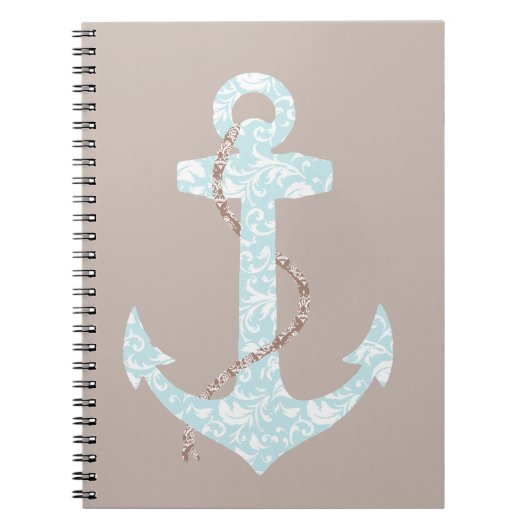 Carnet Marine et Ancre corail Beach Mariage (Devant)