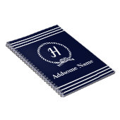 Carnet Marine nautique Blue Beach littoral Monogramme (Côté Droit)