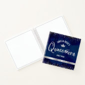 Carnet Marine Parties scintillant Argent Tiara Quinceañer (Intérieur)
