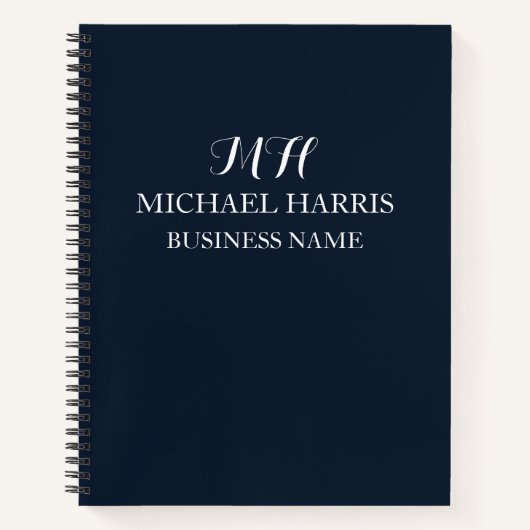 Carnet Marine Professionnel Monogramme bleu (Devant)