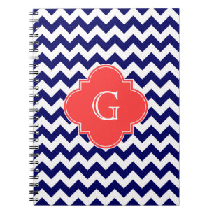 Carnet Marine What Chevron Zigzag Coral Quatrefoil Monogr