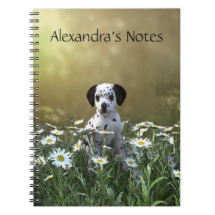 Carnet Marionnette dalmate mignonne dans les marguerites