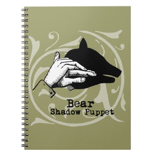 Carnet Marionnette Main Ours Ombre Vintage (Devant)