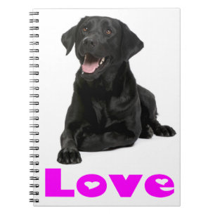 Carnet Marionnette noire du Labrador, amour violet