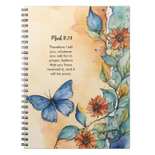 Carnet Mark 11:24, conception de verset biblique chrétien