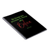 Carnet Mark 9:23 Croire Écriture (Côté Droit)