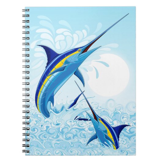 Carnet Marlin Bleu Jaillissant de l'Océan (Devant)