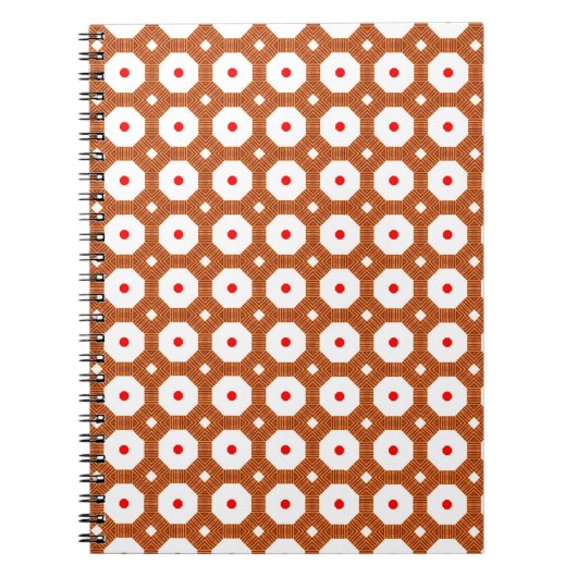 Carnet Marocain traditionnel sans couture brun, blanc et (Devant)