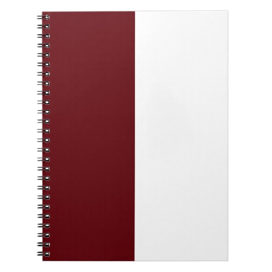 Carnet Maroon & blanc PERSONNALISÉ (Devant)