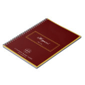 Carnet Maroon Custom Spiral Notebook with Name & Logo (Côté gauche)