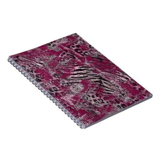 Carnet Maroon gris léopard tacheté (Côté Droit)