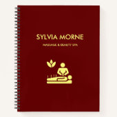 Carnet Maroon moderne spa jaune silhouette (Devant)