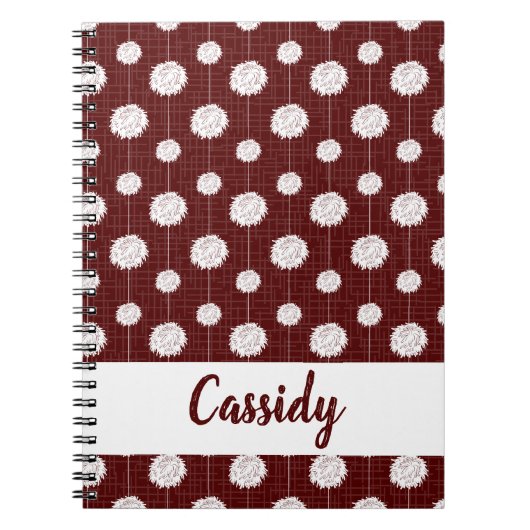 Carnet Maroon Pom-pom girl Pom Motif (Devant)