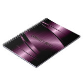 Carnet Maroon Rouge Métallo Design Acier Inoxydable Look (Côté gauche)