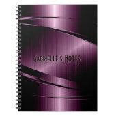 Carnet Maroon Rouge Métallo Design Acier Inoxydable Look (Devant)