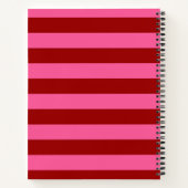 Carnet Maroon Rouge rose rayures Design (Dos)