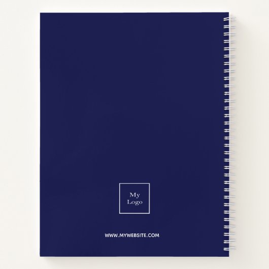 Carnet Marque bleu blanc monogramme initiales logo commer (Dos)