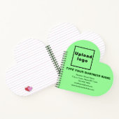 Carnet Marque d'affaires sur la forme de coeur vert clair (Intérieur)