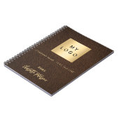 Carnet Marque de commerce en cuir faux brun (Côté gauche)