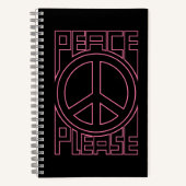 Carnet Marque de lettre rose Peace Please (Recto)