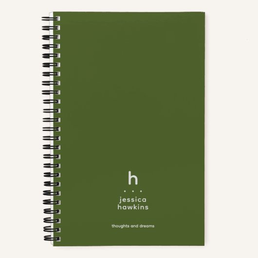Carnet Marque de luxe vert olive foncé tendance (Recto)