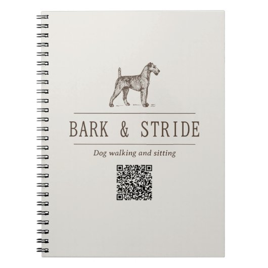 Carnet Marque d'entreprise de code QR de promeneur de chi (Devant)
