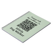 Carnet Marque d'entreprise de code QR de promeneur de chi (Côté gauche)