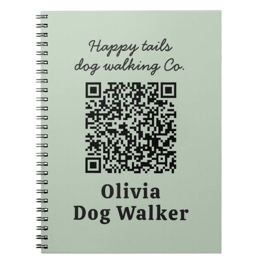 Carnet Marque d'entreprise de code QR de promeneur de chi (Devant)