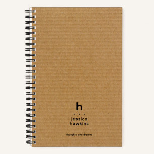 Carnet Marque élégante marron carton arrondie moderne