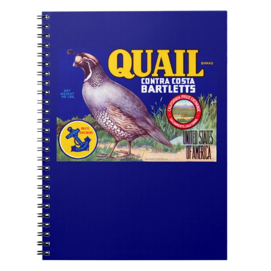 Carnet Marque Quail Contra Costa Bartletts (Devant)