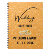 Carnet Marques à skis | Élégant invité Mariage noir jaune (Devant)