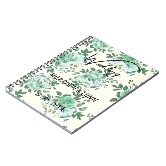 Carnet Marques à skis | Elégant vert Mariage invité (Côté gauche)