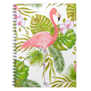 Carnet Marqueur d'aquarelle illustration de flamant rose
