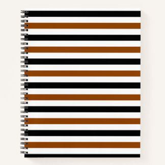 Carnet Marron Noir et blanc motif rayures