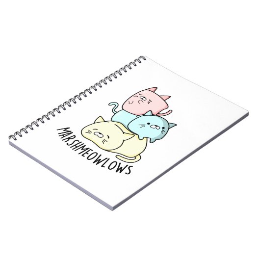 Carnet Marsh-meow-lows Chat Drôle Marshmallow Pun (Côté gauche)
