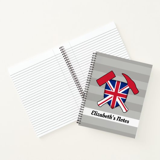 Carnet Marteau de rock du géologue avec logo Union Jack (Intérieur)
