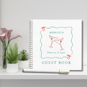 Carnet Martini Cheers 21e anniversaire fête Guestbook